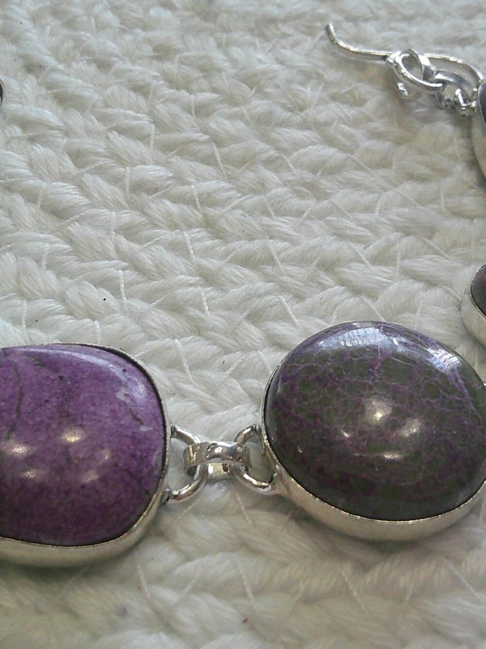 Gorgeous PURPURITE Handmade Sterling 925 Bracelet Size 7 1/2" #194F